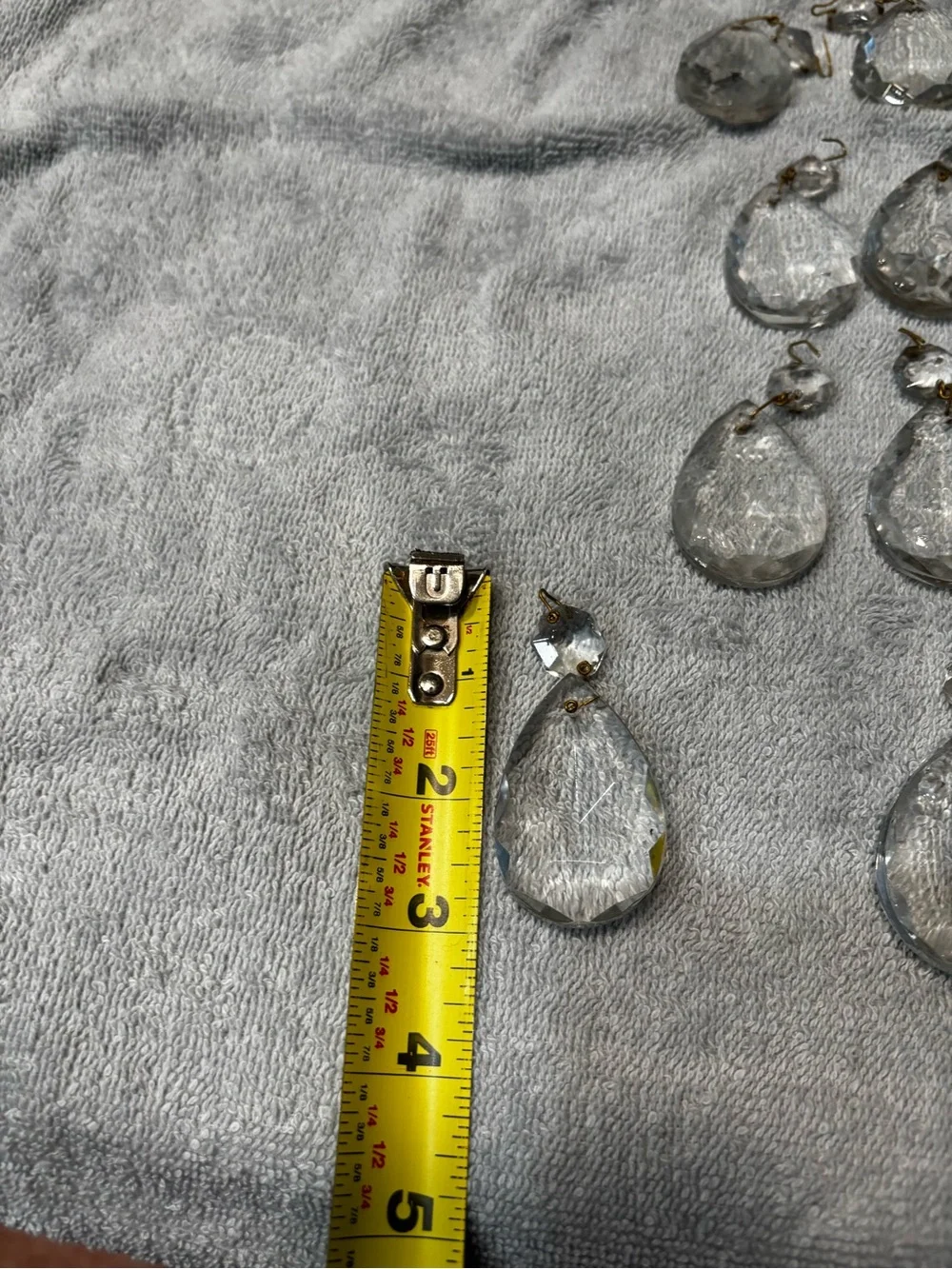 Glass Teardrop Crystals Set of 60